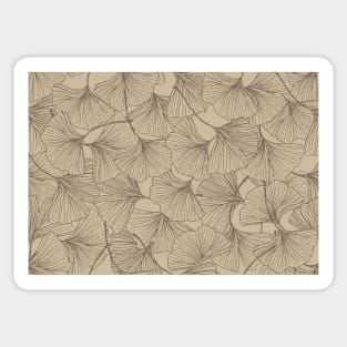 Ginkgo Biloba Tree Leaves Vintage Pattern Sticker